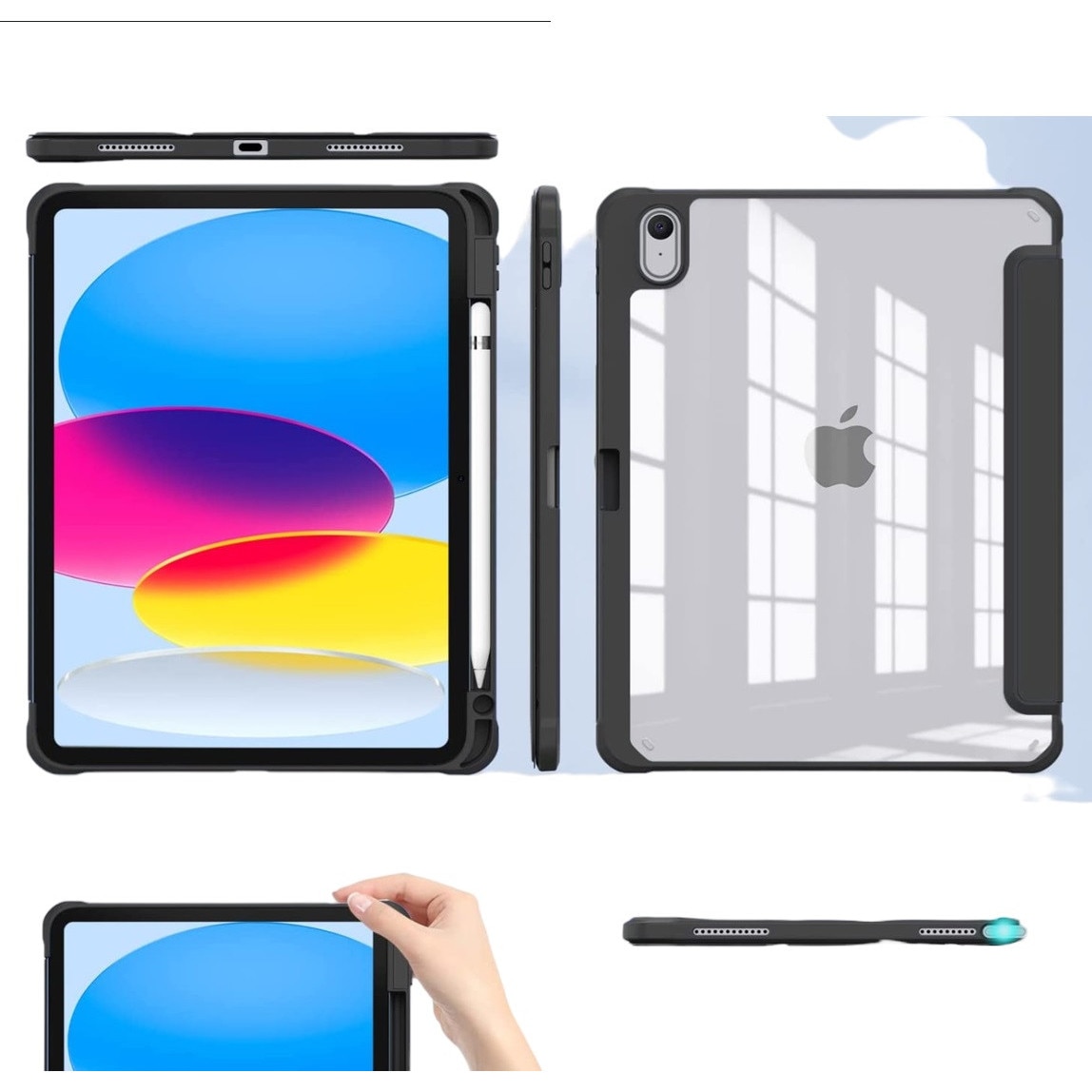 Husa tableta EtuiTab pentru Apple iPad Air 11" 6 gen 2024, verde, cu suport pentru stylus, functie wake-up