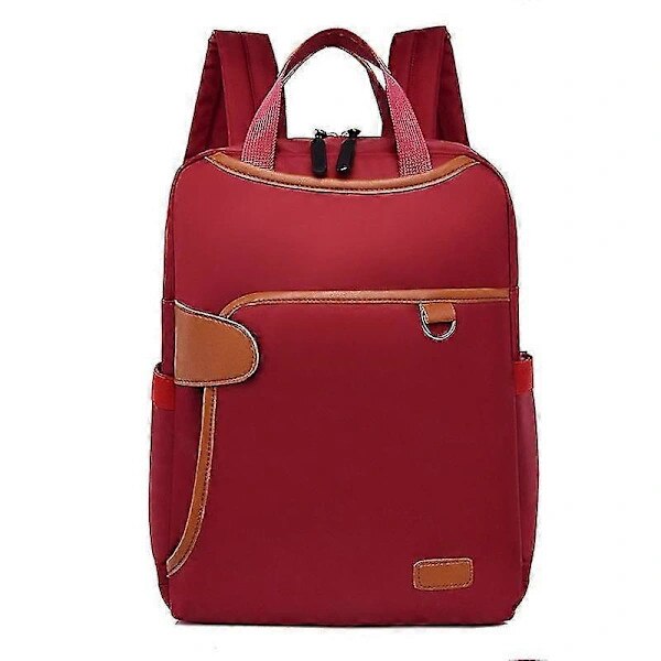 Rucsac laptop/ghiozdan din Oxford, rezistent la apa, multifunctional, compartiment pentru laptop 15.6 inch, pentru femei, bej/maro
