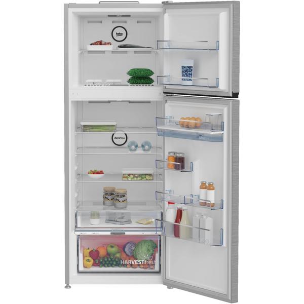 Frigider cu doua usi Beko B5RDNE504LDXB, 477 l, No Frost, Dozator apa, HarvestFresh, Everfresh+, AeroFlow, Display, Compartiment 0°C, Clasa E, H 185 cm (Argintiu)