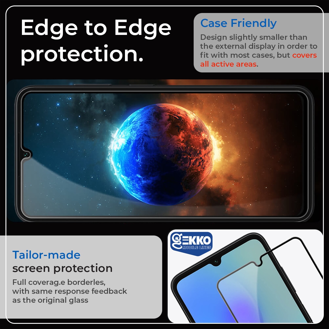 Folie pentru Samsung Galaxy A05, din sticla securizata, Antistatica, Tempered Glass, protectie ecran, Case Friendly, Edge to Edge, Magic Full Frame, Transparenta