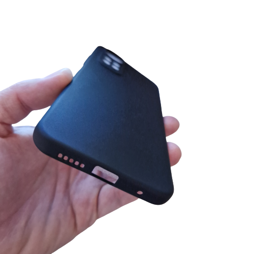 Husa silicon compatibila cu Xiaomi Redmi Note 11/Note 11s cu protectie camera, Negru mat, TELGORBCS