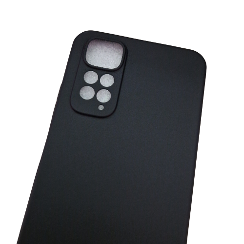 Husa silicon compatibila cu Xiaomi Redmi Note 11/Note 11s cu protectie camera, Negru mat, TELGORBCS