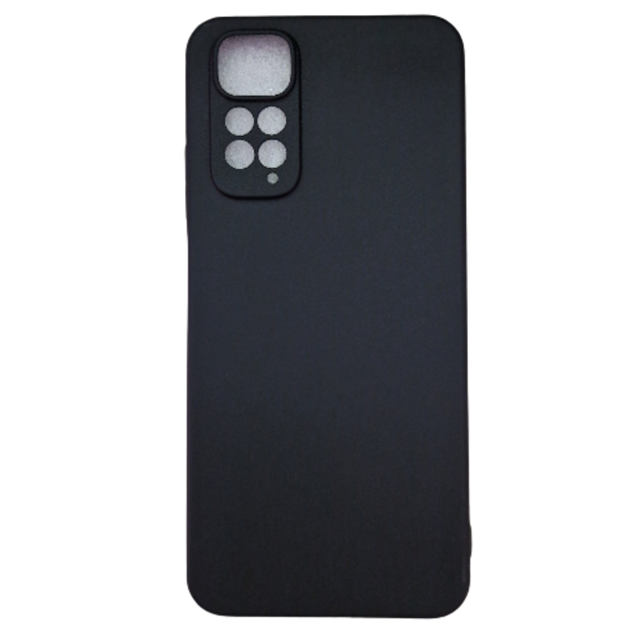 Husa silicon compatibila cu Xiaomi Redmi Note 11/Note 11s cu protectie camera, Negru mat, TELGORBCS