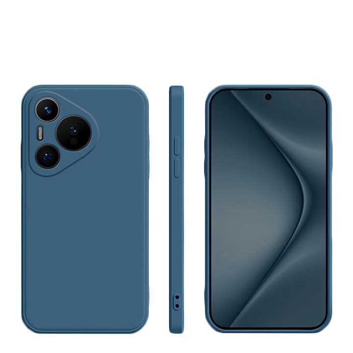 Husa pentruHuawei Pura 70, silicon lichid, Calitate Premium, Interior din Microfibra, Protectie Sporita, Antisoc, Albastru inchis