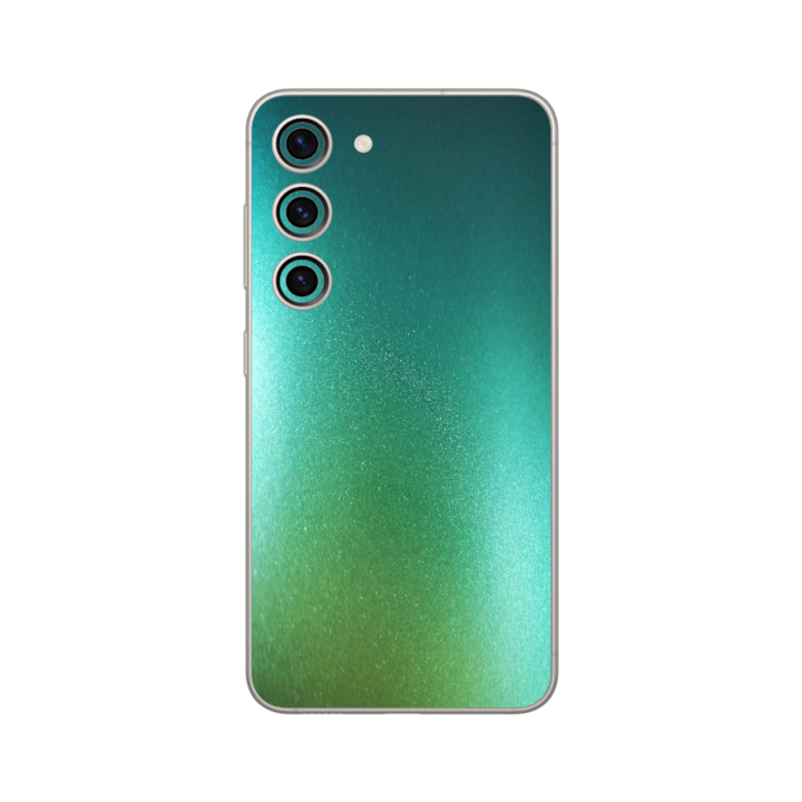 Folie Protectie iSkinz pentru Samsung Galaxy S23+ Plus 5G - Color Shift Aquamarine Simple Cut, Skin Adeziv, Cover pentru Carcasa Spate