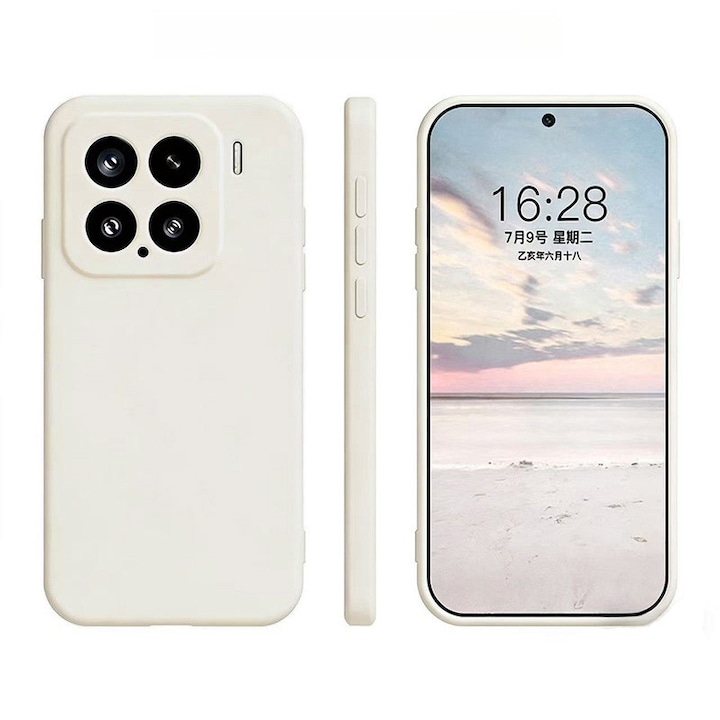 Husă compatibil cu Xiaomi 15 5G, silicon, interior microfibra, bej
