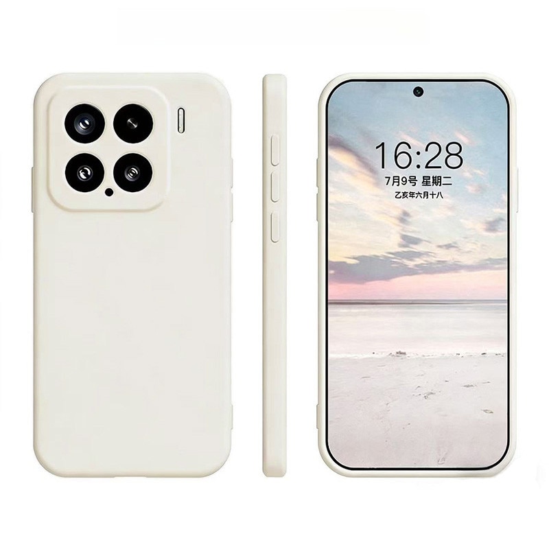 Husă compatibil cu Xiaomi 15 5G, silicon, interior microfibra, bej
