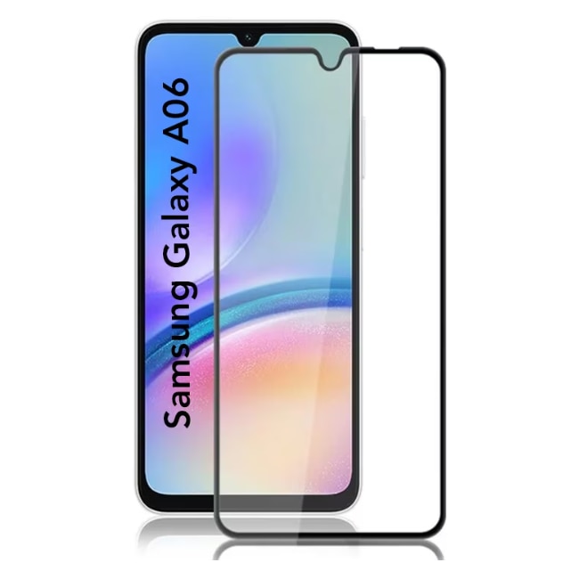 Folie sticla MatTech, Compatibila cu Samsung Galaxy A06, Lipire pe Toata Suprafata, 9H Protection Technology, Claritate Premium Full HD, Full Glue, Margini Negre