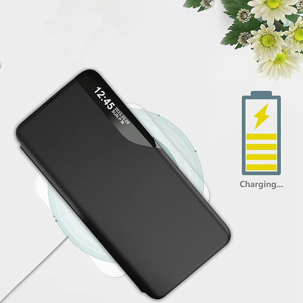 Husa Flip din Piele pentru Xiaomi Redmi Note 8 Pro Unique S-View, Magnetic Smart Close, Stand, Negru
