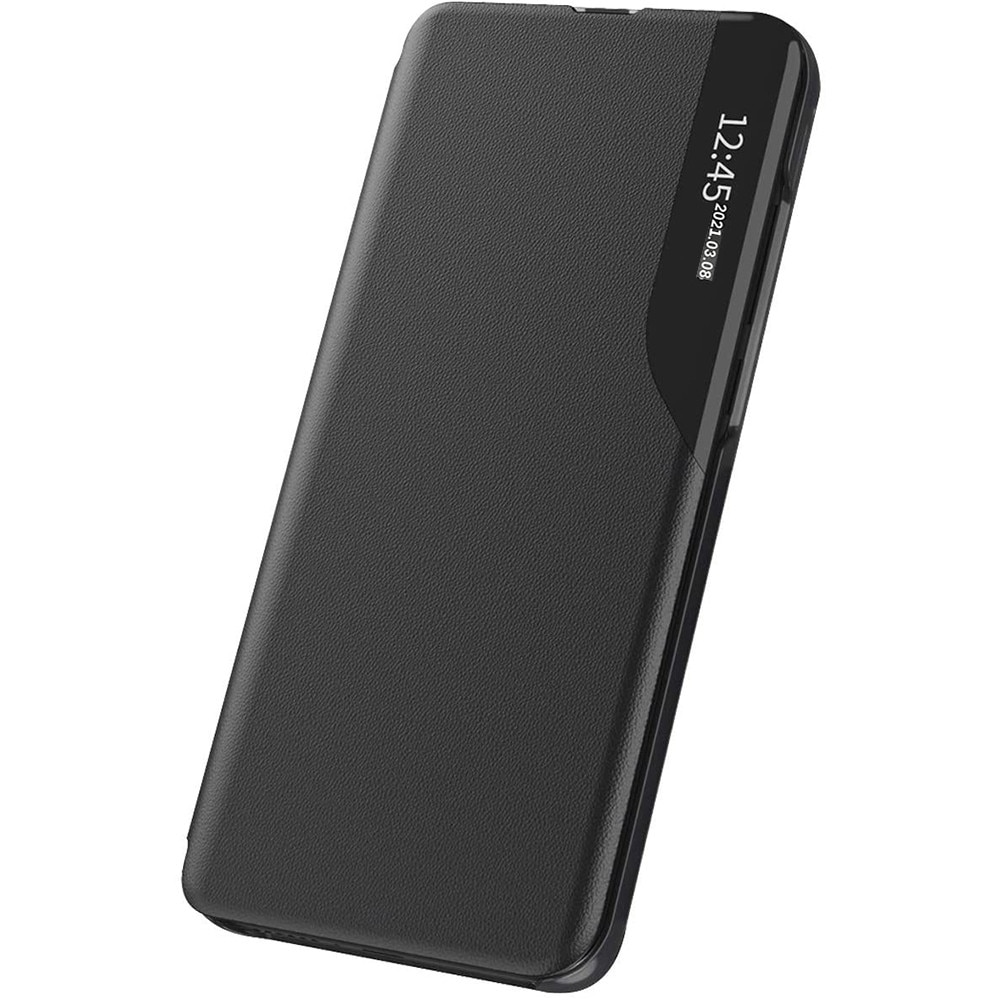 Husa Flip din Piele pentru Xiaomi Redmi Note 8 Pro Unique S-View, Magnetic Smart Close, Stand, Negru