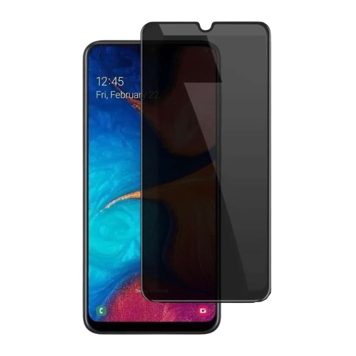 Folie Sticla Privacy compatibila cu Samsung Galaxy A32 4G, Full Glue, Sticla Securizata Anti-Spy, Anti-Zgarieturi, Anti-Socuri, Kit Montare Inclus pentru Aplicare Rapida si Usoara
