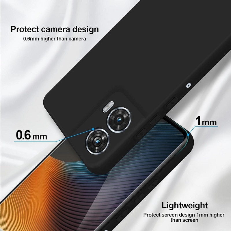 Carcasa compatibil cu Motorola Moto Edge 50 Fusion, silicon, ultra subtire, rezistenta la socuri, negru