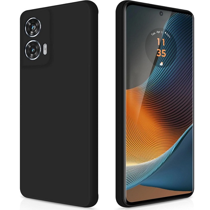 Carcasa compatibil cu Motorola Moto Edge 50 Fusion, silicon, ultra subtire, rezistenta la socuri, negru