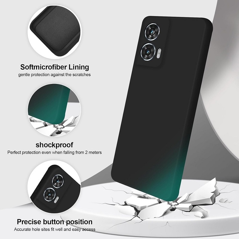 Carcasa compatibil cu Motorola Moto Edge 50 Fusion, silicon, ultra subtire, rezistenta la socuri, negru