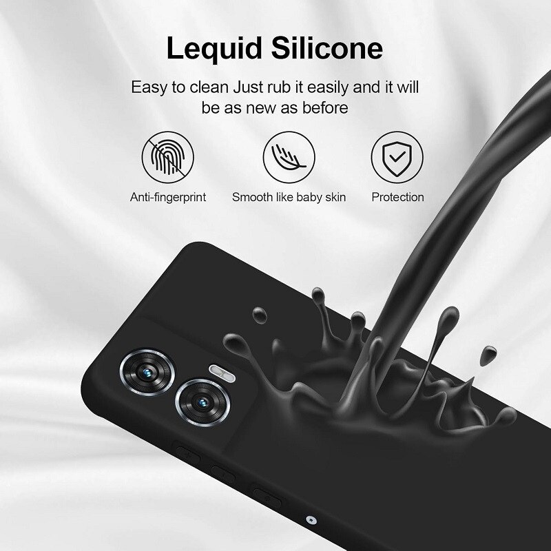Carcasa compatibil cu Motorola Moto Edge 50 Fusion, silicon, ultra subtire, rezistenta la socuri, negru