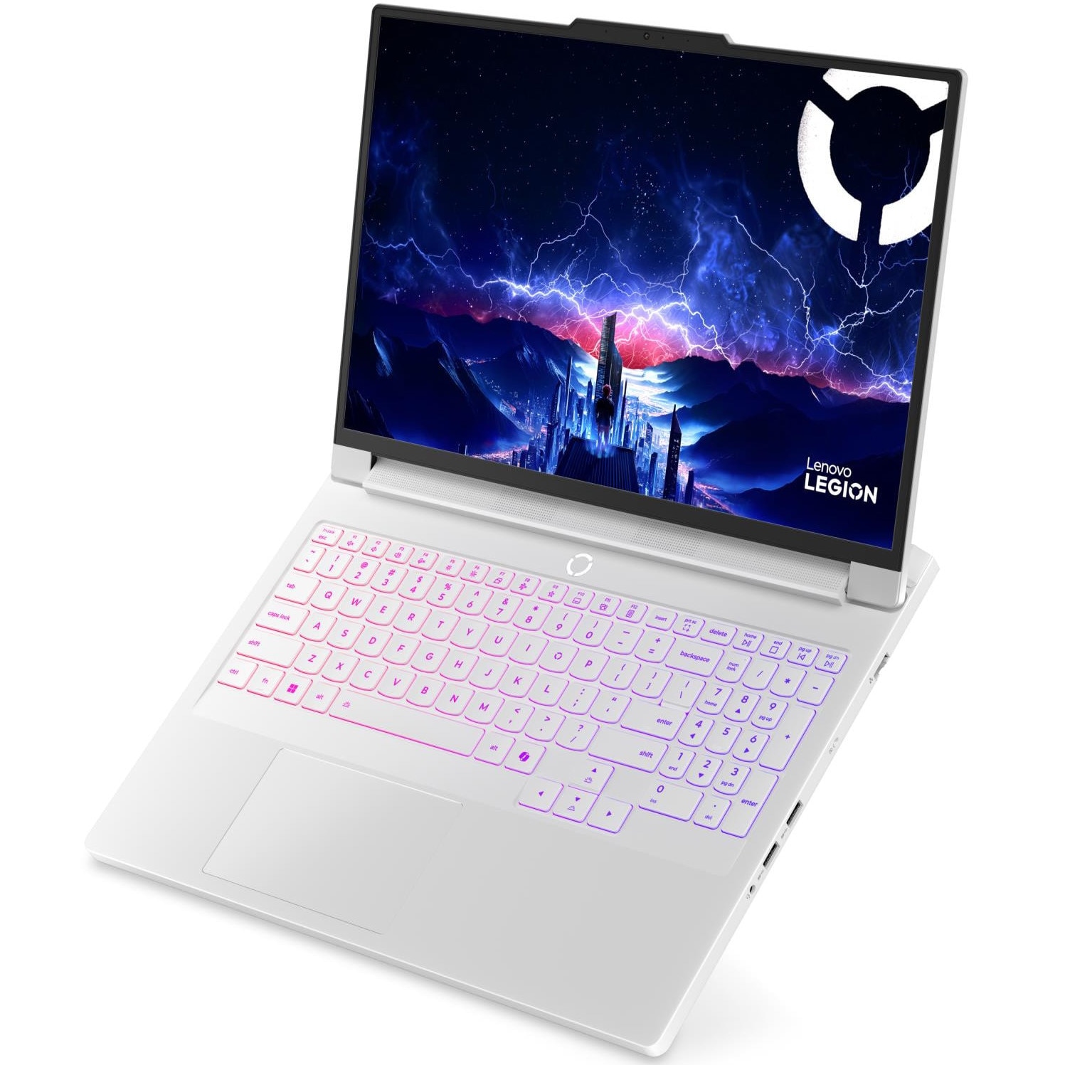 Laptop Gaming Lenovo Legion Pro 7 16IAX10H cu procesor Intel Core™ Ultra 7 255HX pana la 5.2GHz, 16" WQXGA, OLED, 240Hz, 32GB DDR5, 1TB SSD, NVIDIA GeForce RTX™ 5070 Ti 12GB GDDR7, No OS, Glacier White, 3Y on-site Premium Care