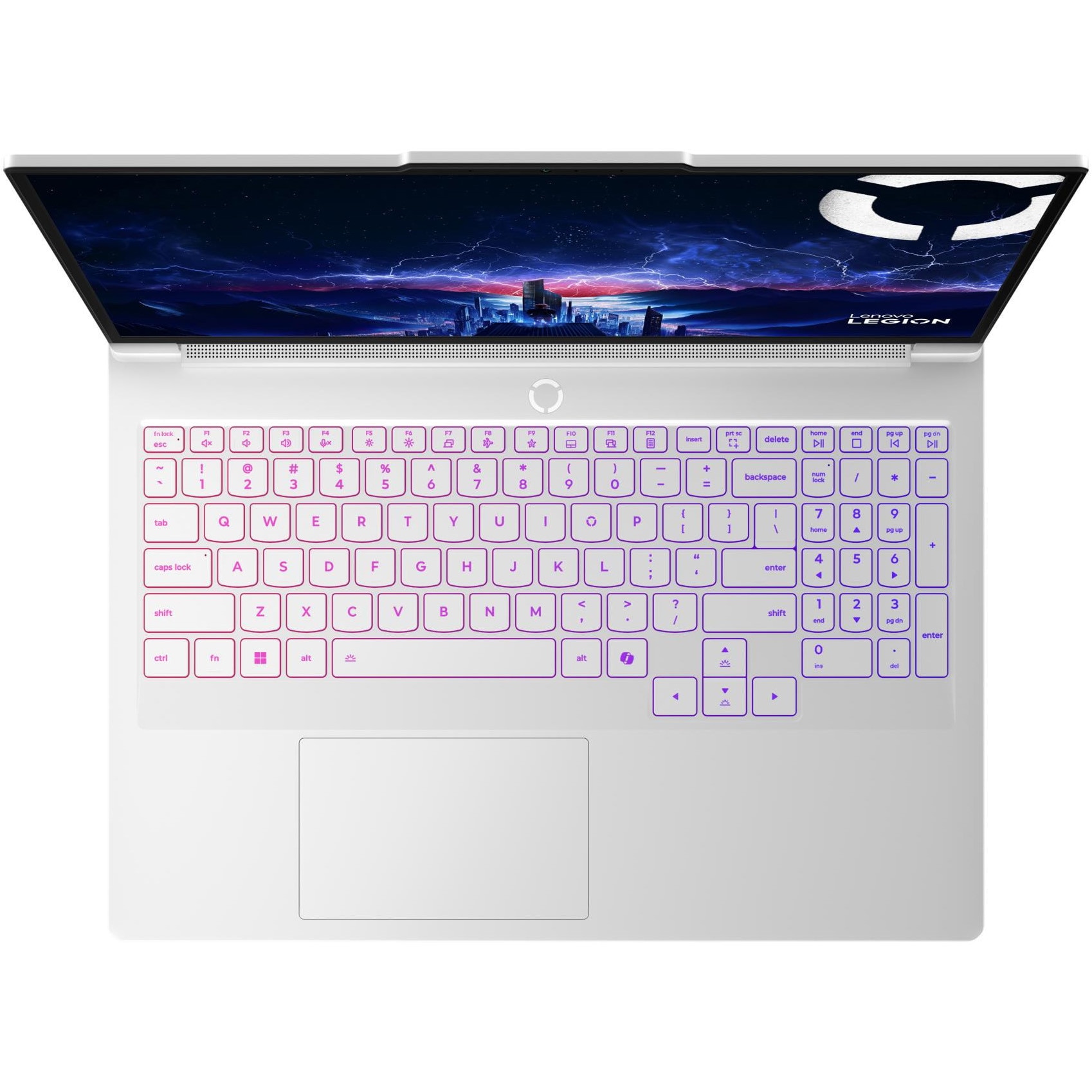 Laptop Gaming Lenovo Legion Pro 7 16IAX10H cu procesor Intel Core™ Ultra 7 255HX pana la 5.2GHz, 16" WQXGA, OLED, 240Hz, 32GB DDR5, 1TB SSD, NVIDIA GeForce RTX™ 5070 Ti 12GB GDDR7, No OS, Glacier White, 3Y on-site Premium Care