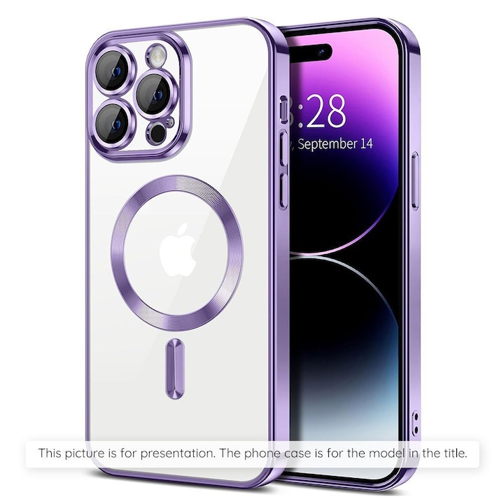 Husa telefon Techsuit Luxury Crystal MagSafe, mov deschis, compatibila cu Xiaomi Redmi Note 15 Pro+ 5G, Poco M8 Pro 5G