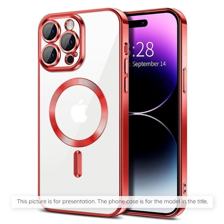 Husa telefon Techsuit Luxury Crystal MagSafe rosu compatibila cu Xiaomi Redmi Note 15 Pro+ 5G Poco M8 Pro 5G