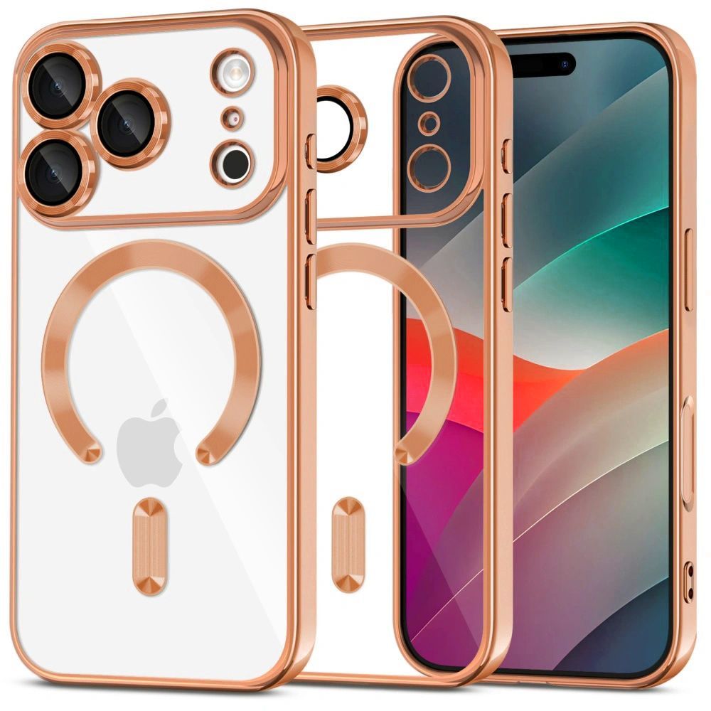 Husa telefon Techsuit Luxury Crystal MagSafe portocaliu compatibila cu Xiaomi Redmi Note 15 Pro+ 5G Poco M8 Pro 5G