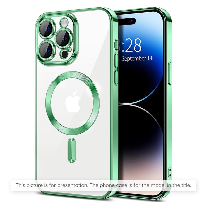 Husa telefon Techsuit Luxury Crystal MagSafe verde deschis compatibila cu Xiaomi Redmi Note 15 5G 4G Poco M8 5G