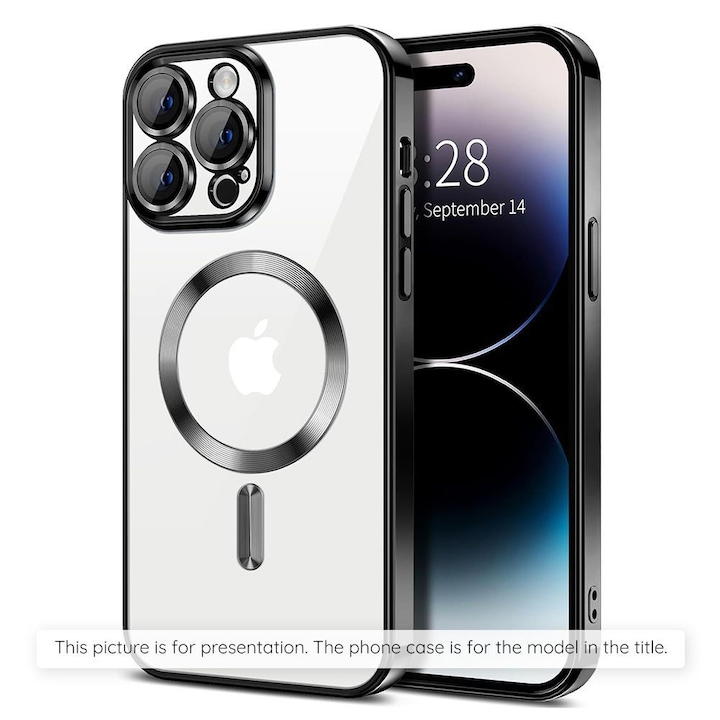 Husa telefon Techsuit Luxury Crystal MagSafe negru compatibila cu Xiaomi Redmi Note 15 Pro+ 5G Poco M8 Pro 5G