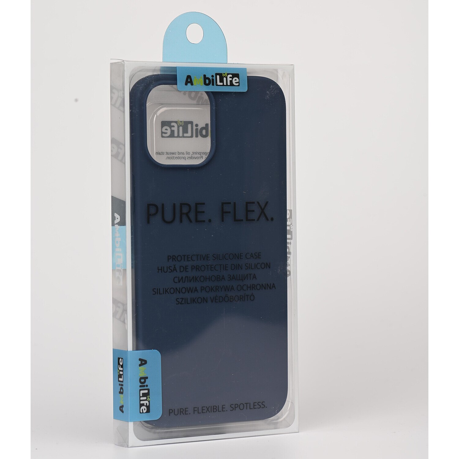 Husa pentru iPhone 12 Pro MAX Ambilife de silicon ranforsat Marine Blue, Albastru marin
