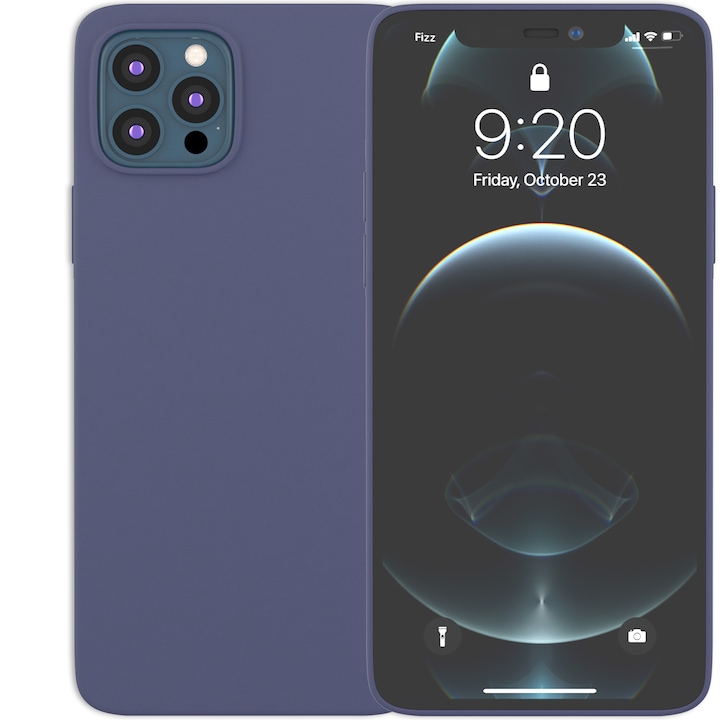Husa pentru iPhone 12 Pro MAX Ambilife de silicon ranforsat Marine Blue, Albastru marin