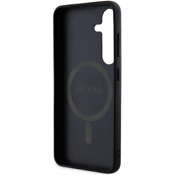 Husa de protectie Guess 4G PU Leather MagSafe Colorated Ring and Classic Logo pentru Samsung Galaxy S24, Negru