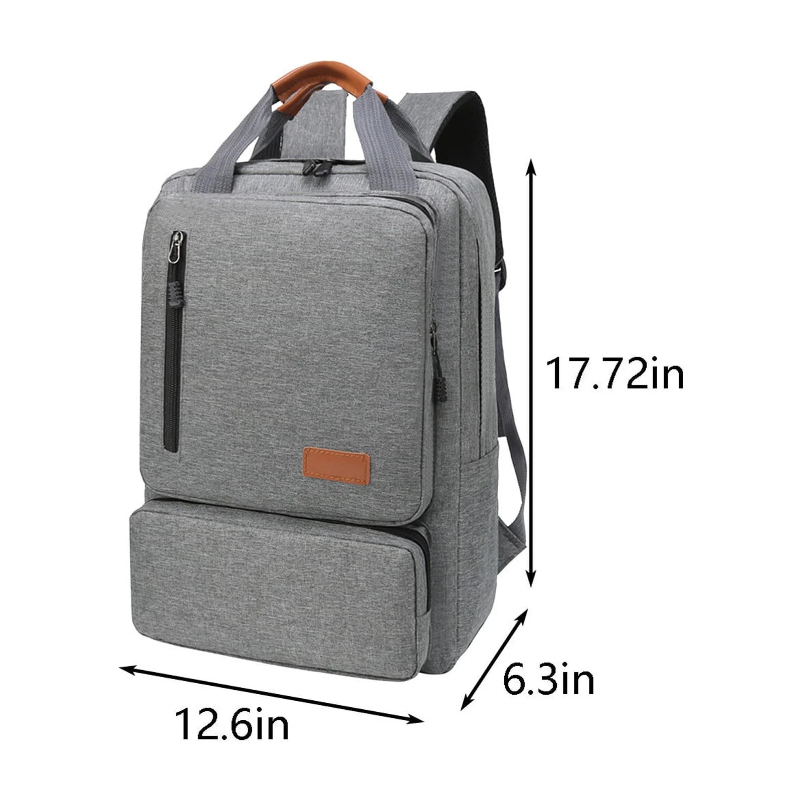 Rucsac laptop set 3 piese, 17 inch, gri, 45x32x16cm, 30x18x6cm, 18x12x2cm