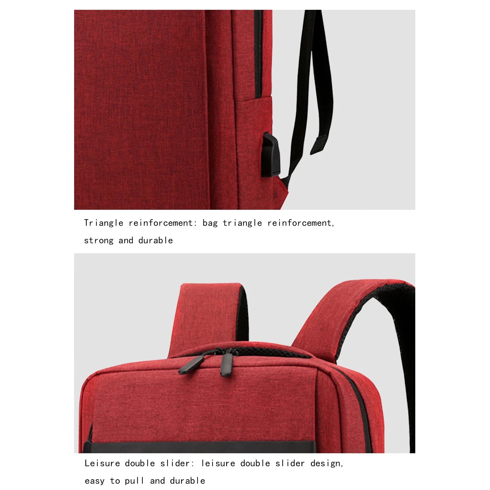 Rucsac business, 15.6 inch, USB, rosu, 40x30x11cm