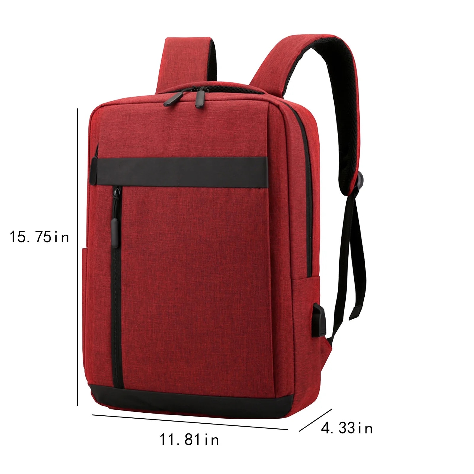 Rucsac business, 15.6 inch, USB, rosu, 40x30x11cm