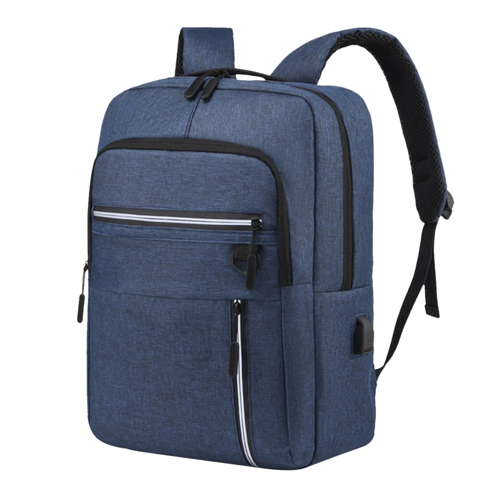 Rucsac business cu port USB, albastru, 40x28x14cm