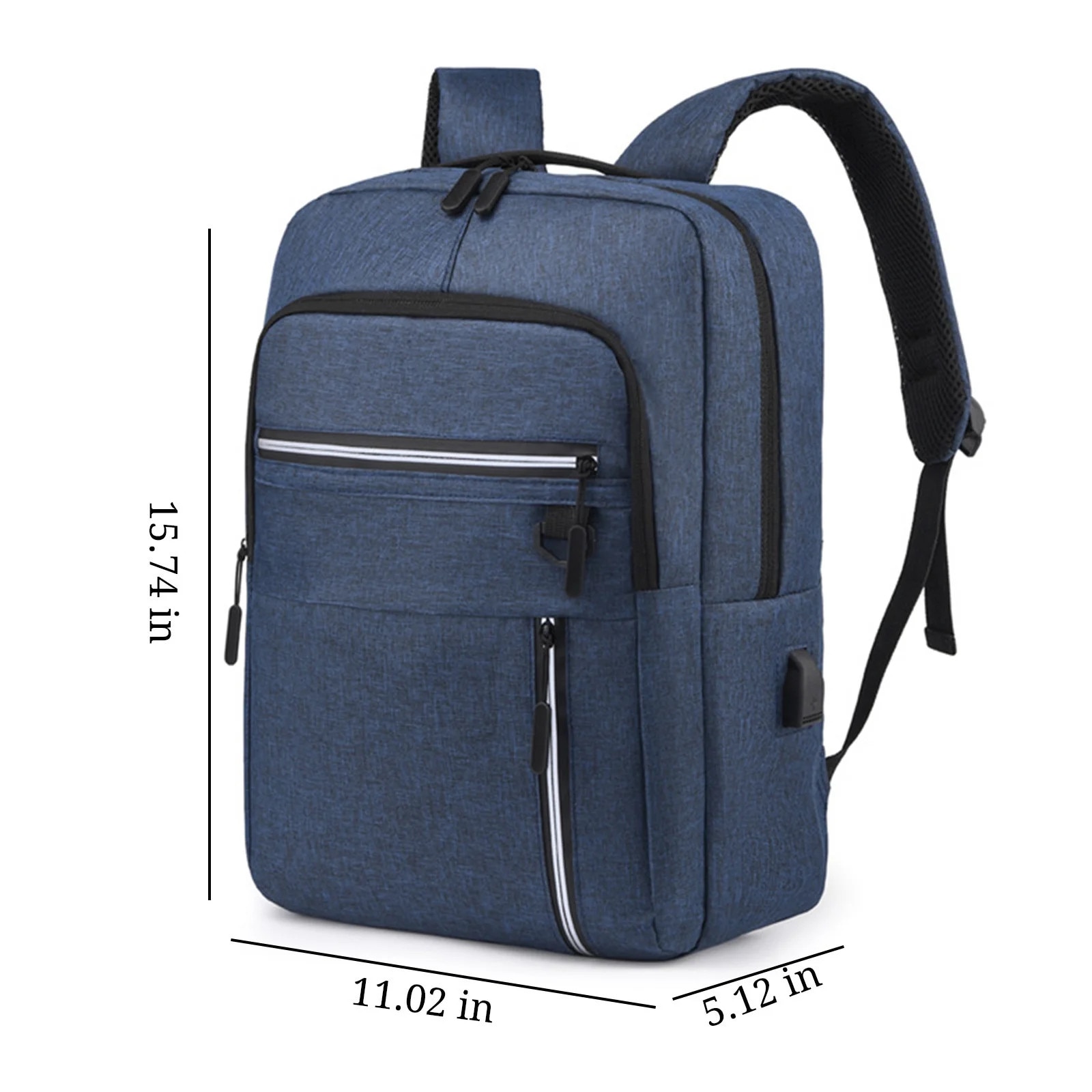 Rucsac business cu port USB, albastru, 40x28x14cm