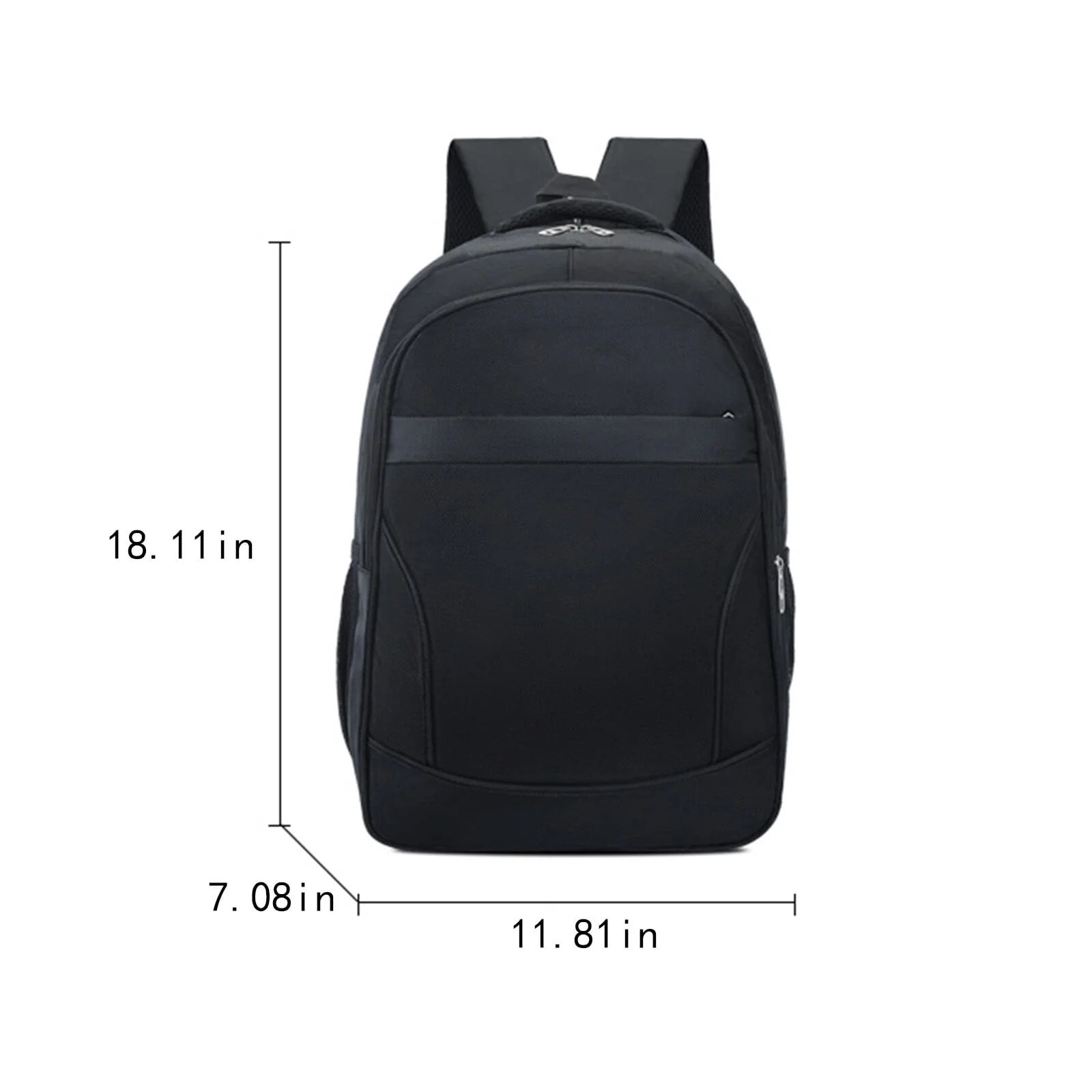 Rucsac laptop calatorie, capacitate mare, negru, 46x30x18cm