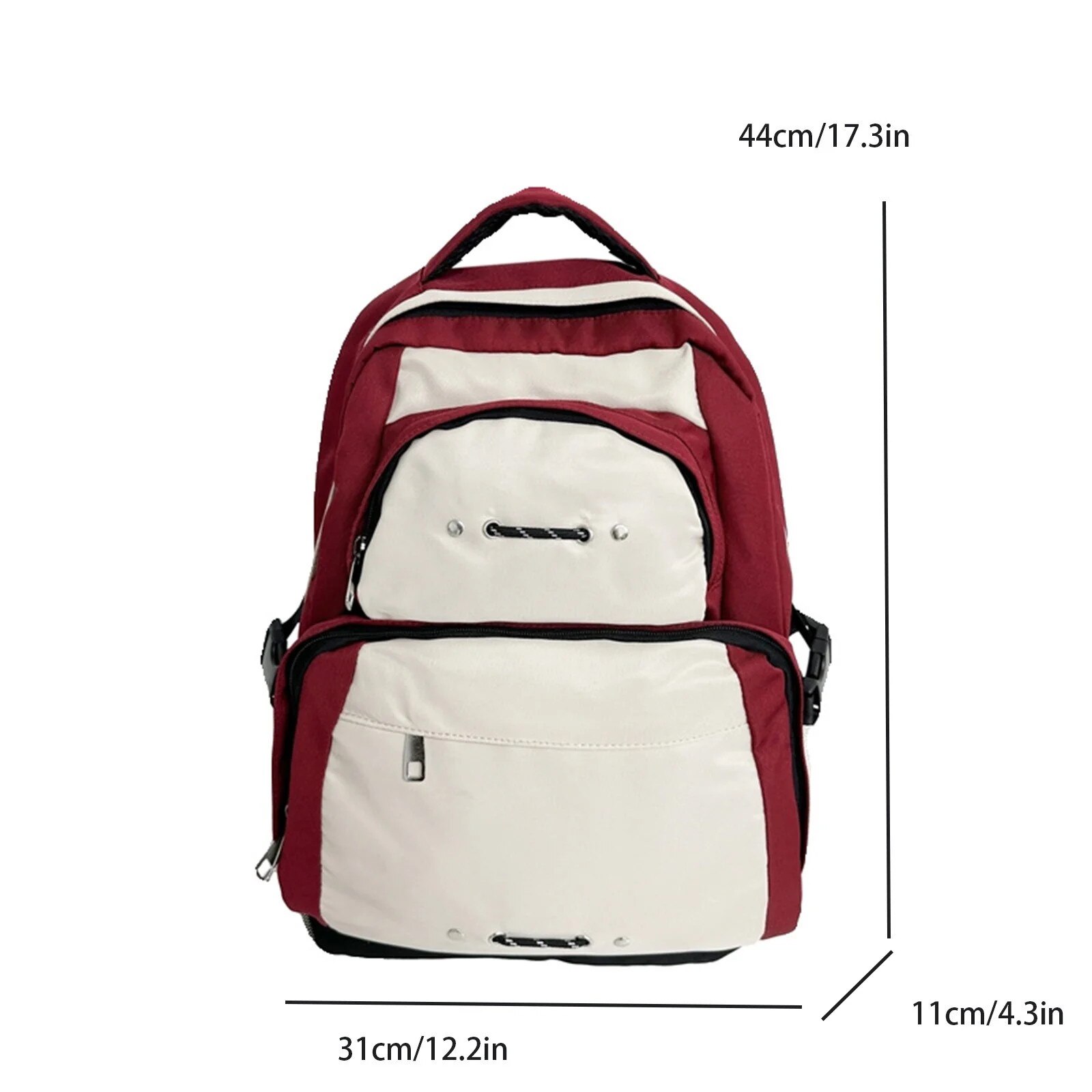 Rucsac casual simplu 16.9 inch, capacitate mare, bretele ajustabile, multicolor, 30x31x10cm