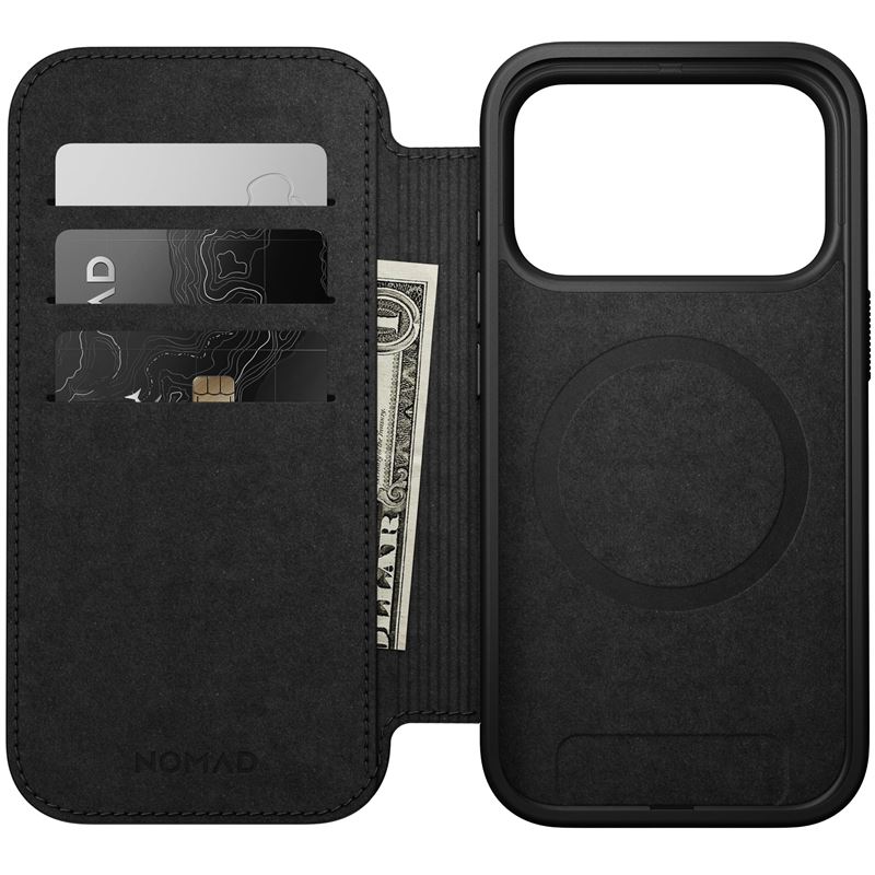 Husa din piele Nomad Modern Leather Folio cu Card Slot compatibila cu iPhone 17 Pro, Maro