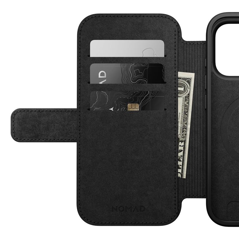 Husa din piele Nomad Modern Leather Folio cu Card Slot compatibila cu iPhone 17 Pro, Maro