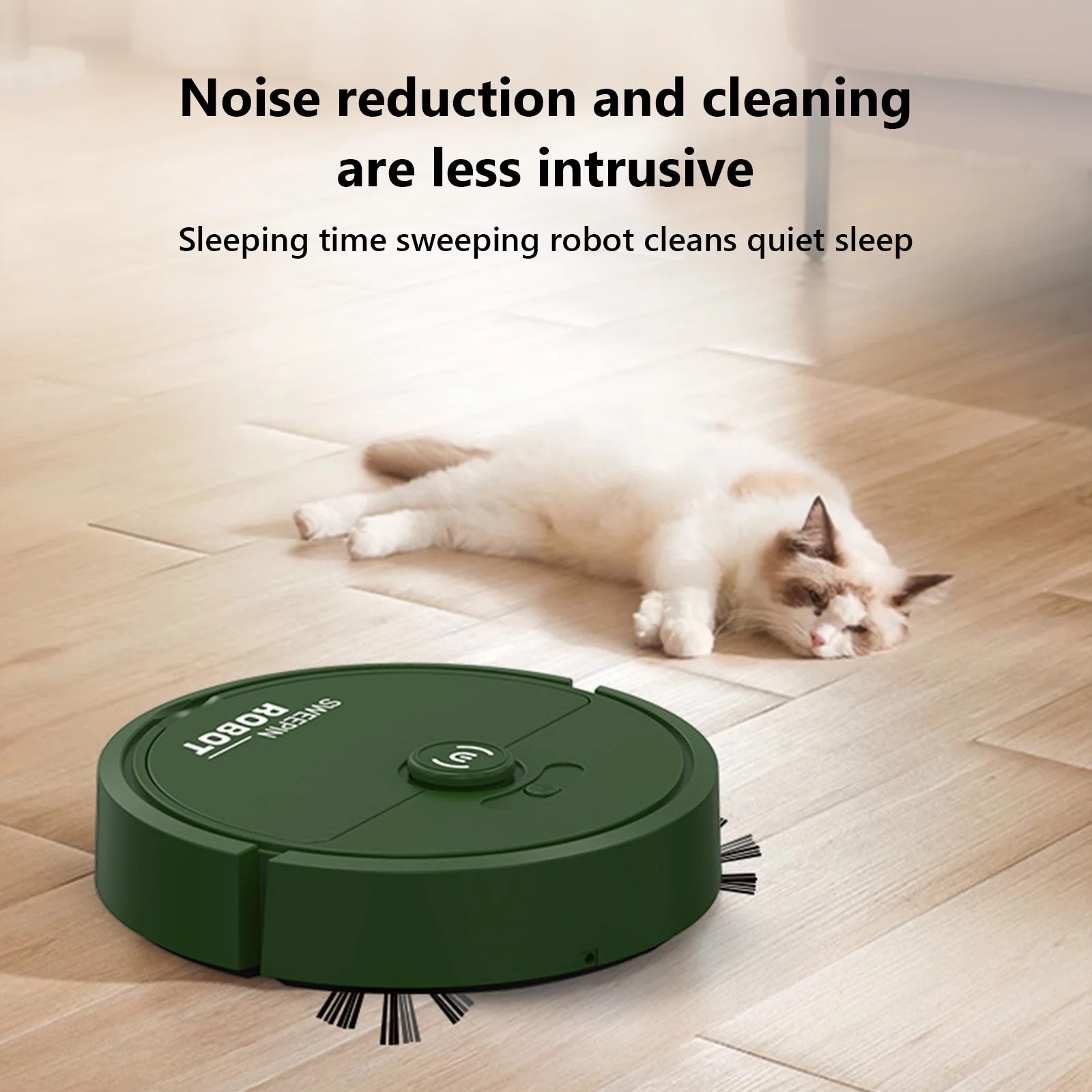 Aspirator robot argintiu, 3 in 1, incarcare USB, verde