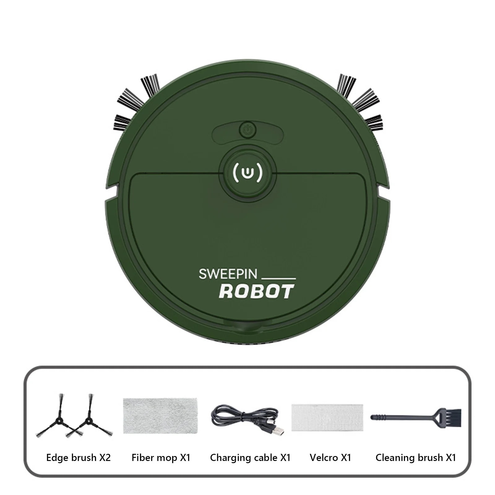 Aspirator robot argintiu, 3 in 1, incarcare USB, verde