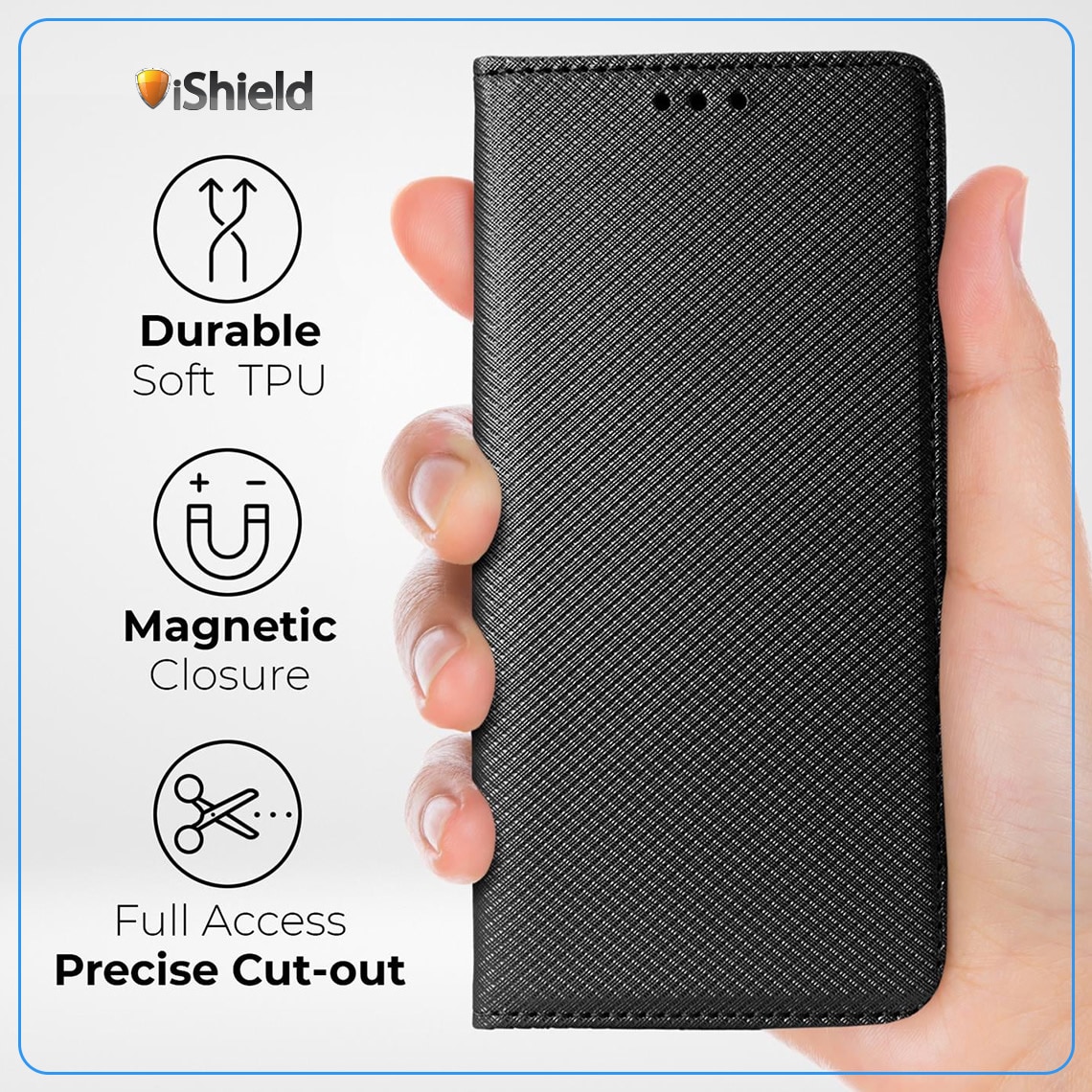 Husa Flip pentru Xiaomi Redmi Note 14 Pro 5G, tip carte cu inchidere magnetica, buzunar carduri, functie Stand, FlipSmart, Neagra