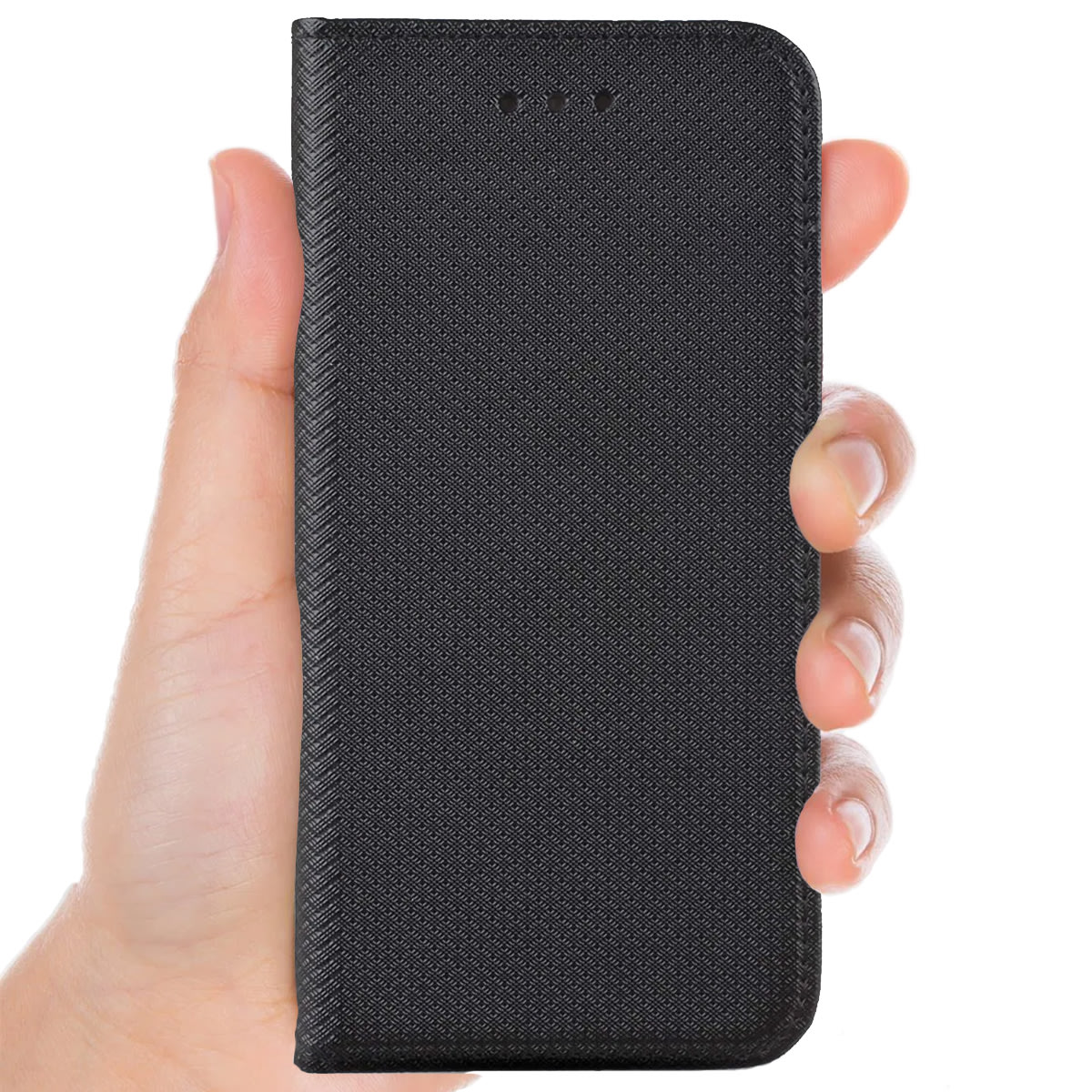 Husa Flip pentru Xiaomi Redmi Note 14 Pro 5G, tip carte cu inchidere magnetica, buzunar carduri, functie Stand, FlipSmart, Neagra