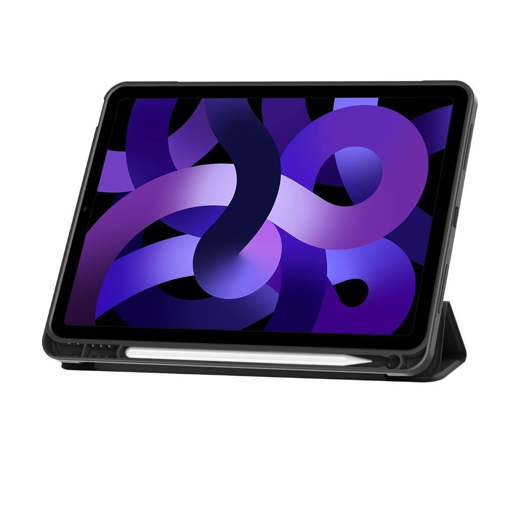 Husă tabletă compatibilă cu iPad Air 8 (2026, M4, 11 inch) - Carcasă inteligentă neagră cu suport pentru creion