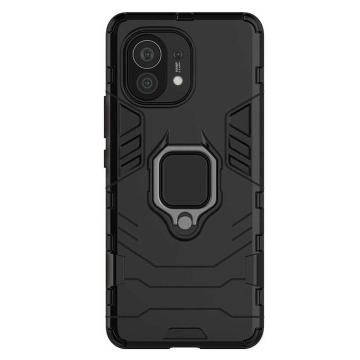 Carcasa Antisoc Ring Armor KickStand pentru Xiaomi Mi 11, Negru