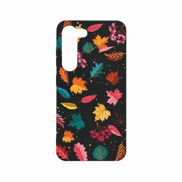 Husa BestCase®, Compatibila Cu Samsung Galaxy S23, Feathers Color, Rezistenta la uzura, Black Silicon Series, B 99