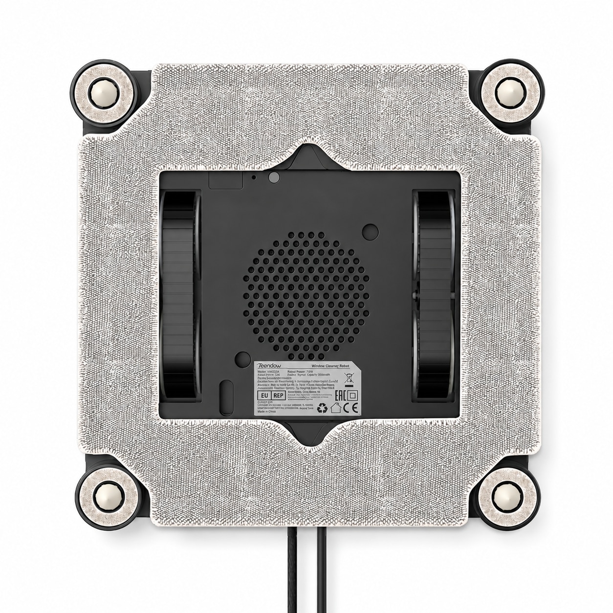 Robot de curatat geamuri Teendow HW225A, aspirare 5500 Pa, pulverizare automata in 4 puncte, rezervor 100 ml, 5 moduri, navigatie inteligenta, control prin aplicatie si telecomanda, protectie anti-cadere, alb