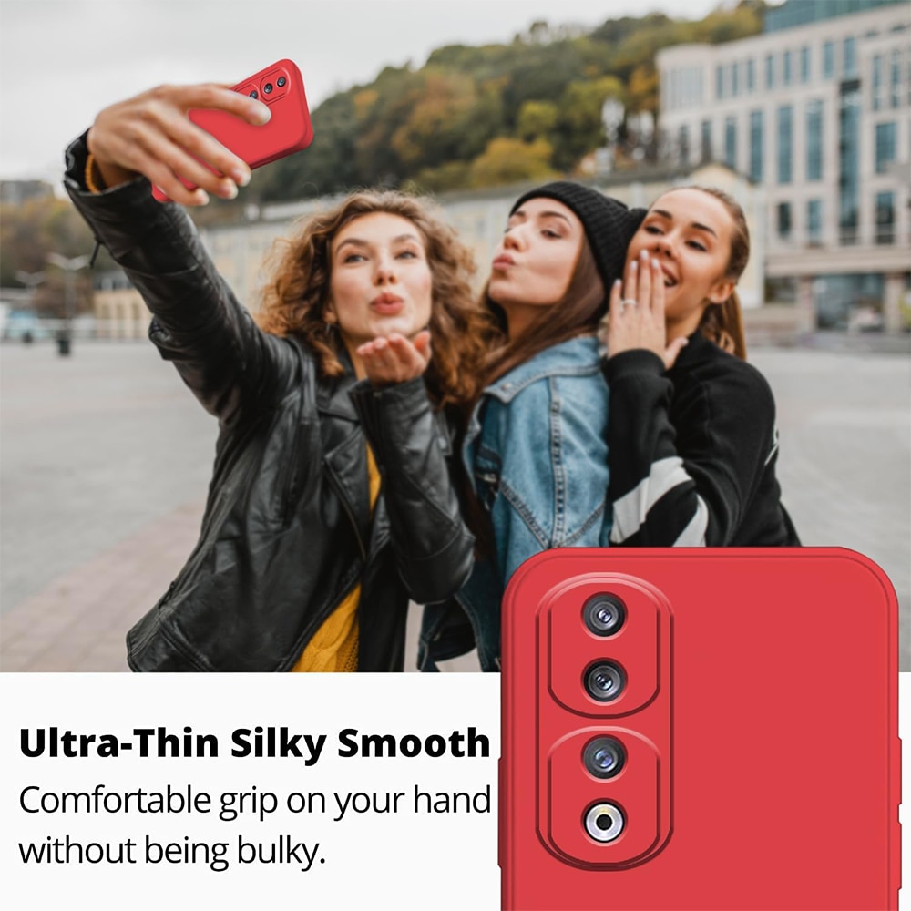 Husa Jelly Silicone Compatibil cu Honor 90, Interior de microfibra, Flexibila, Rosu