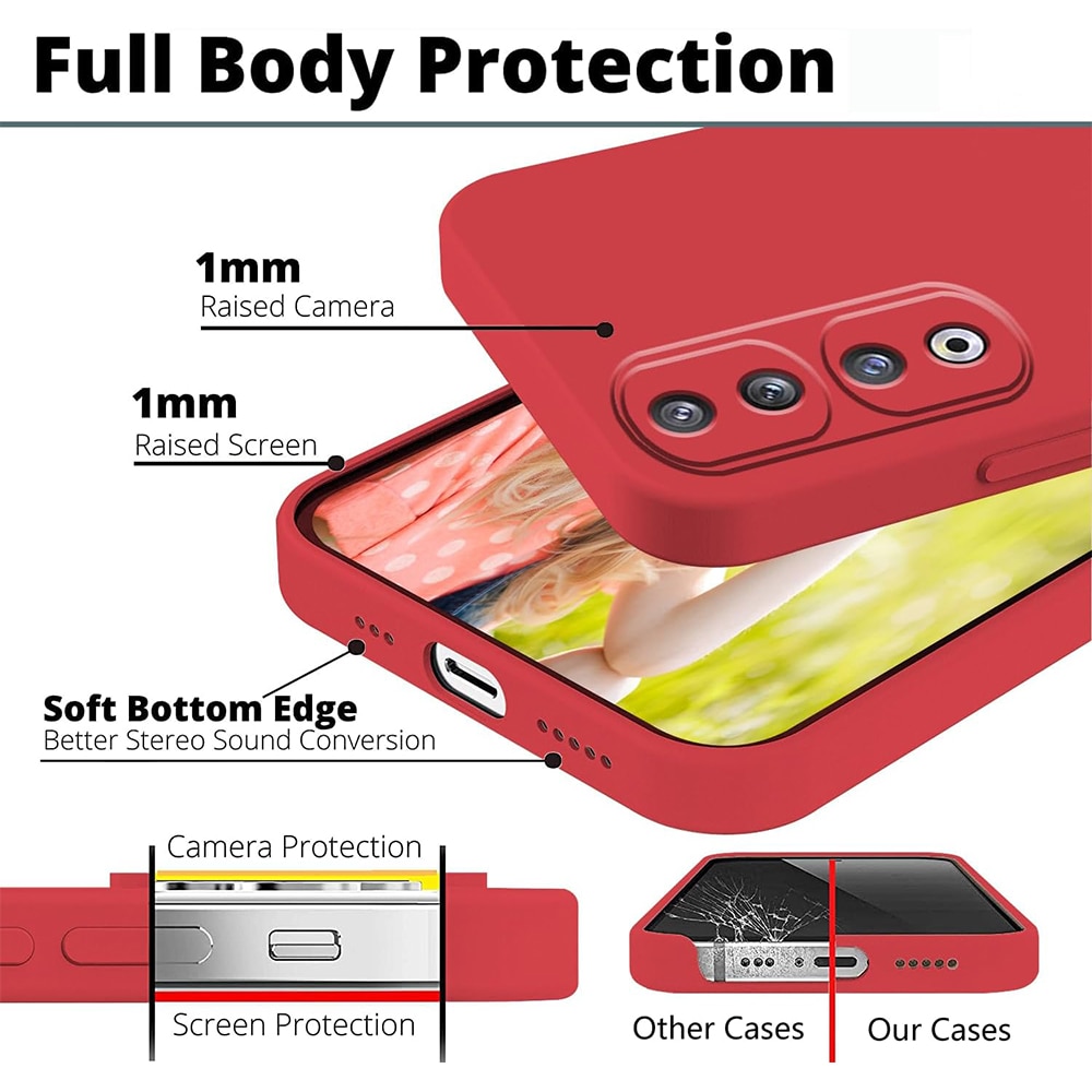 Husa Jelly Silicone Compatibil cu Honor 90, Interior de microfibra, Flexibila, Rosu