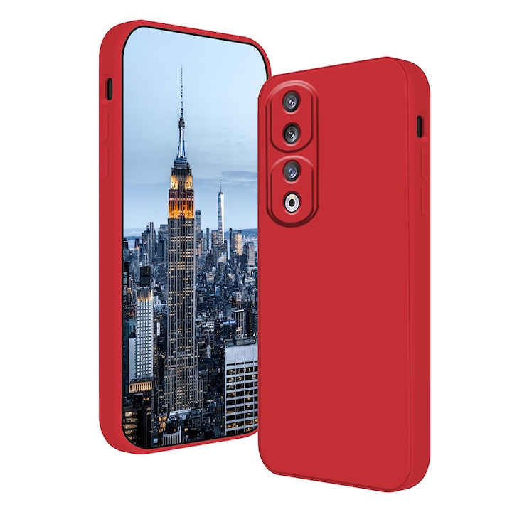 Husa Jelly Silicone Compatibil cu Honor 90, Interior de microfibra, Flexibila, Rosu