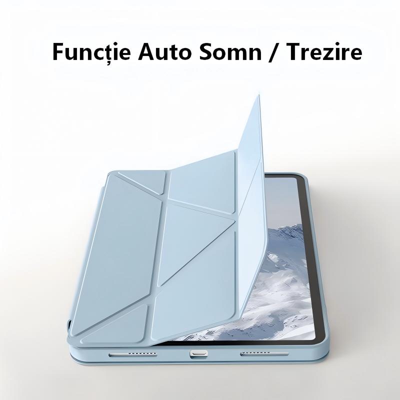 Husa pentru Samsung Galaxy Tab A11+/ A9+ Plus 11 Inch 2025, Husa tableta magnetica din silicon rezistenta la socuri, cu functie Auto Wake/Sleep. Mod Portret Peisaj, albastru